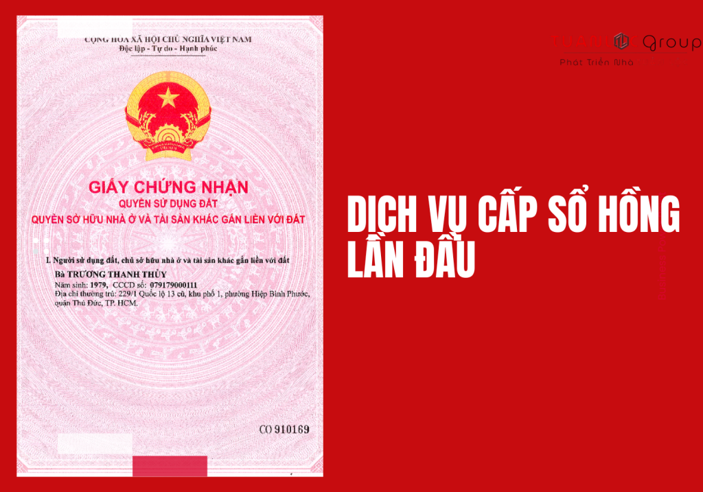 Dịch vụ cấp giấy chứng nhận lần đầu nhanh chóng, uy tín tại thành phố Thủ Đức 1 Dịch vụ cấp sổ hồng lần đầu
