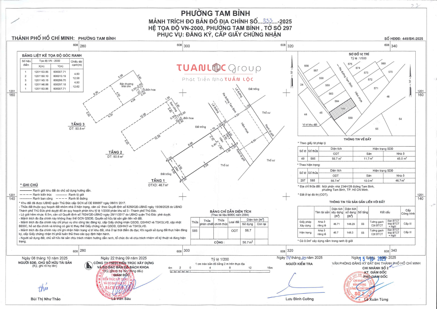 Dịch vụ hoàn công nhà TP Thủ Đức trọn gói, chuyên nghiệp 2025 4 Bản vẽ hiện trạng công ty Tuấn Lộc đo vẽ lập