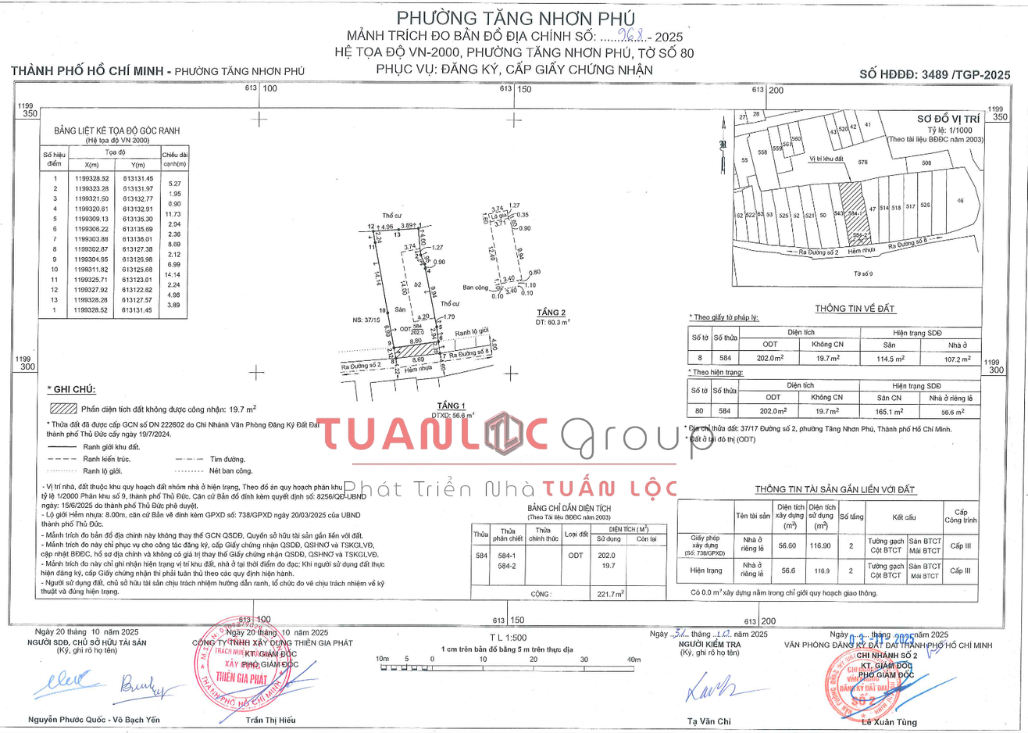 Bản vẽ hiện trạng phường Tăng Nhơn Phú