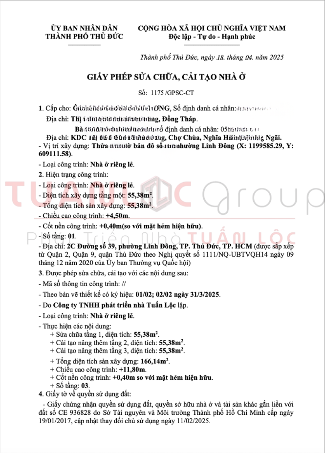 Giấy phép sửa chữa cải tạo 
