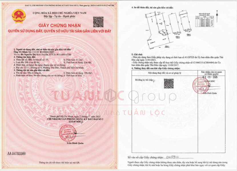 Hoàn công nhà phường Thủ Đức HCM 
